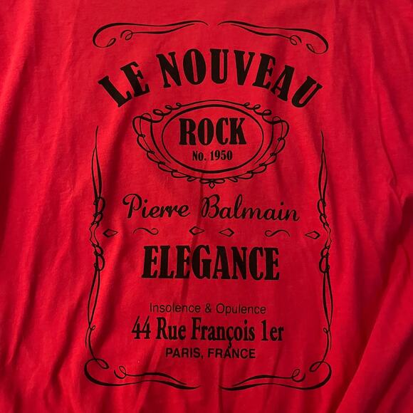 Pierre Balmain Graphic Red Scoop Neck Sweatshirt - Picture 3 of 4